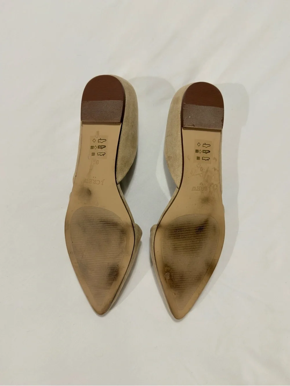 J. Crew Tan Pointed D'Orsay Suede Flats